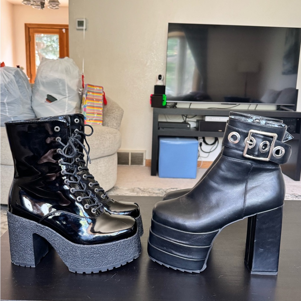 Pair of Lamoda Black Platform Boots